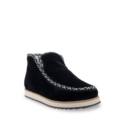 Walla Walla Women’S Black Suede Vegan Fur Lined Boot Staheekum Women's Slippers by Staheekum Women's – Don't Panic Shoes