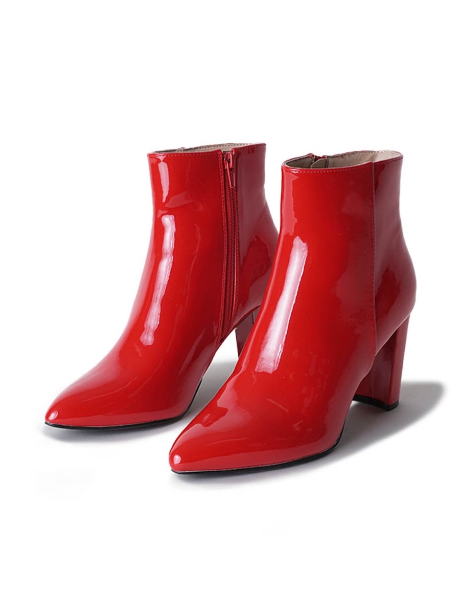 Wallice | Red Patent Boots by J.Adams – Don't Panic Shoes