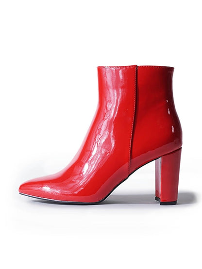 Wallice | Red Patent Boots by J.Adams – Don't Panic Shoes