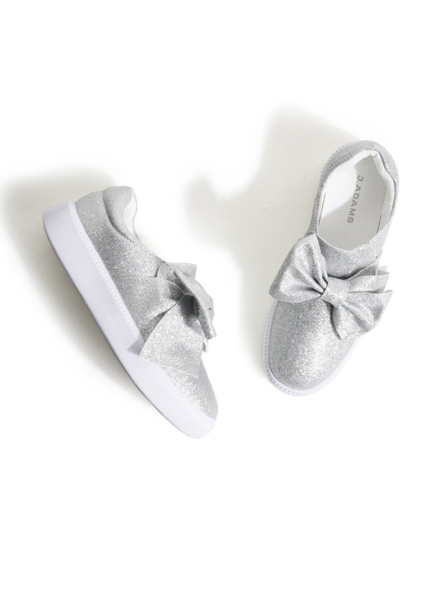 Wally | Silver Fine Glitter Sneakers by J.Adams – Don't Panic Shoes