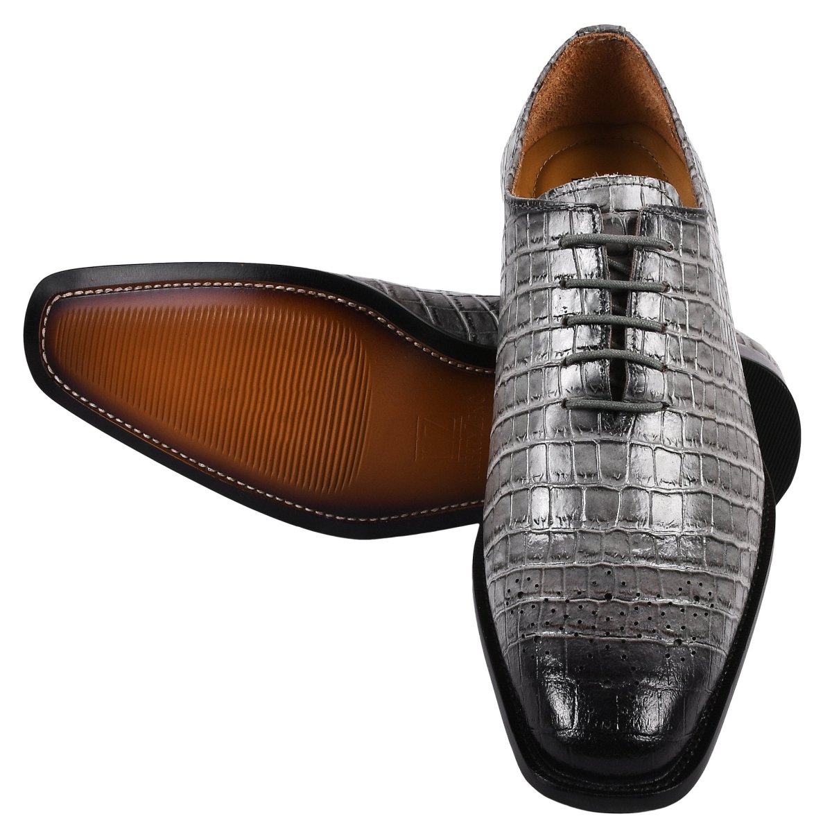 Walter Small Croco Leather Lace Up Oxford Dress Shoes Shoes by Libertyzeno – Don't Panic Shoes