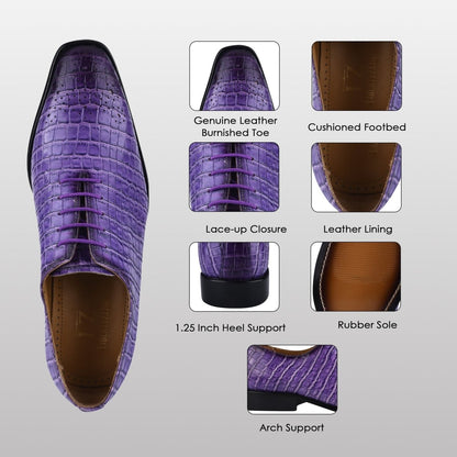 Walter Small Croco Leather Lace Up Oxford Dress Shoes Shoes by Libertyzeno – Don't Panic Shoes