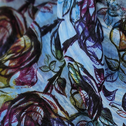 Warhol Blue 17 Bamboo Fiber Italy Handcrafted Print Bamboo Scarves by Mar Soreli – Don't Panic Shoes