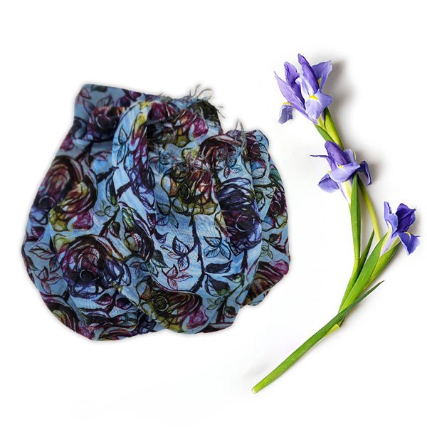 Warhol Blue 17 Bamboo Fiber Italy Handcrafted Print Bamboo Scarves by Mar Soreli – Don't Panic Shoes