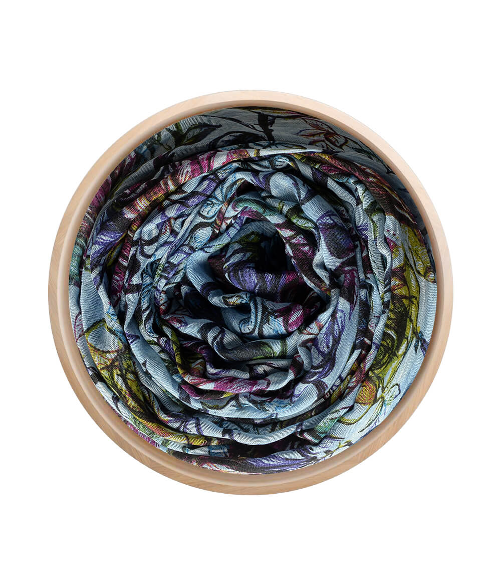 Warhol Blue 17 Bamboo Fiber Italy Handcrafted Print Bamboo Scarves by Mar Soreli – Don't Panic Shoes