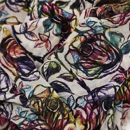 Warhol White 02 Bamboo Fiber Handcrafted Print Fabric Bamboo Scarves by Mar Soreli – Don't Panic Shoes