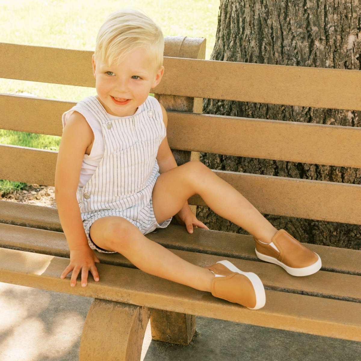 Weathered Brown Classic Slip - On Ii Sneaker Kids - Slip - On Sneaker by Freshly Picked – Don't Panic Shoes