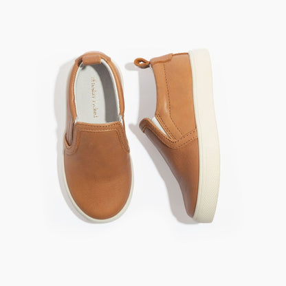 Weathered Brown Classic Slip - On Ii Sneaker Kids - Slip - On Sneaker by Freshly Picked – Don't Panic Shoes