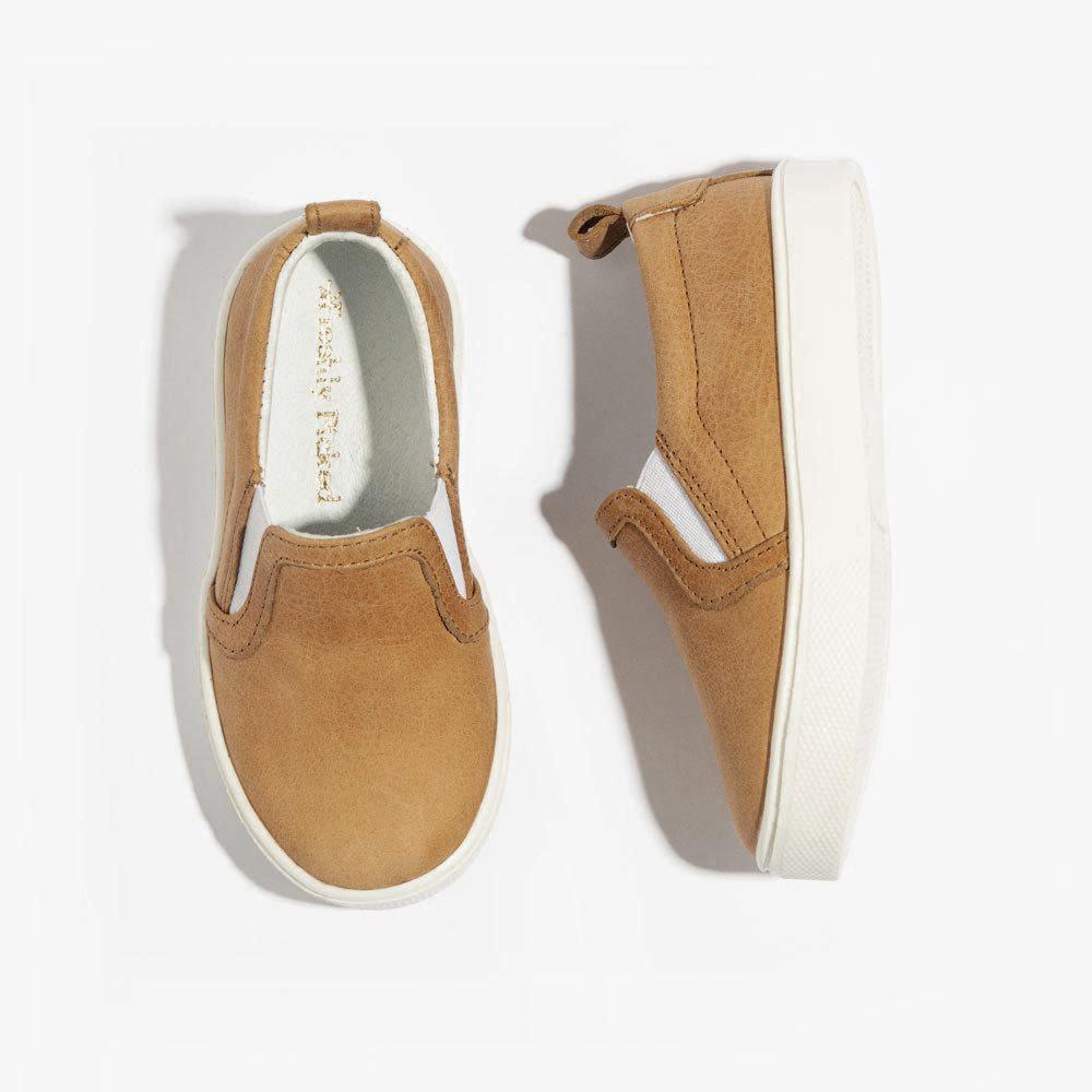 Weathered Brown Slip - On Sneaker Kids - Slip - On Sneaker by Freshly Picked – Don't Panic Shoes