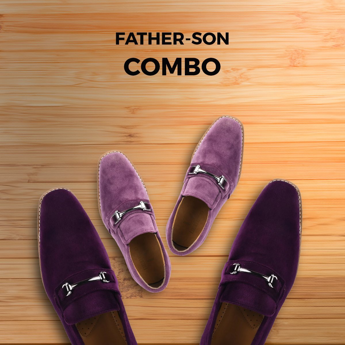 Welkar And Rachal Father Son Pupurple Combination Shoes Loafers by Libertyzeno – Don't Panic Shoes