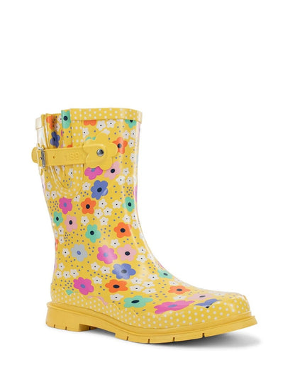 WeStern Chief Daisy Delight Women’s Yellow Rubber Mid Boot Rain Boots by Western Chief Women's – Don't Panic Shoes