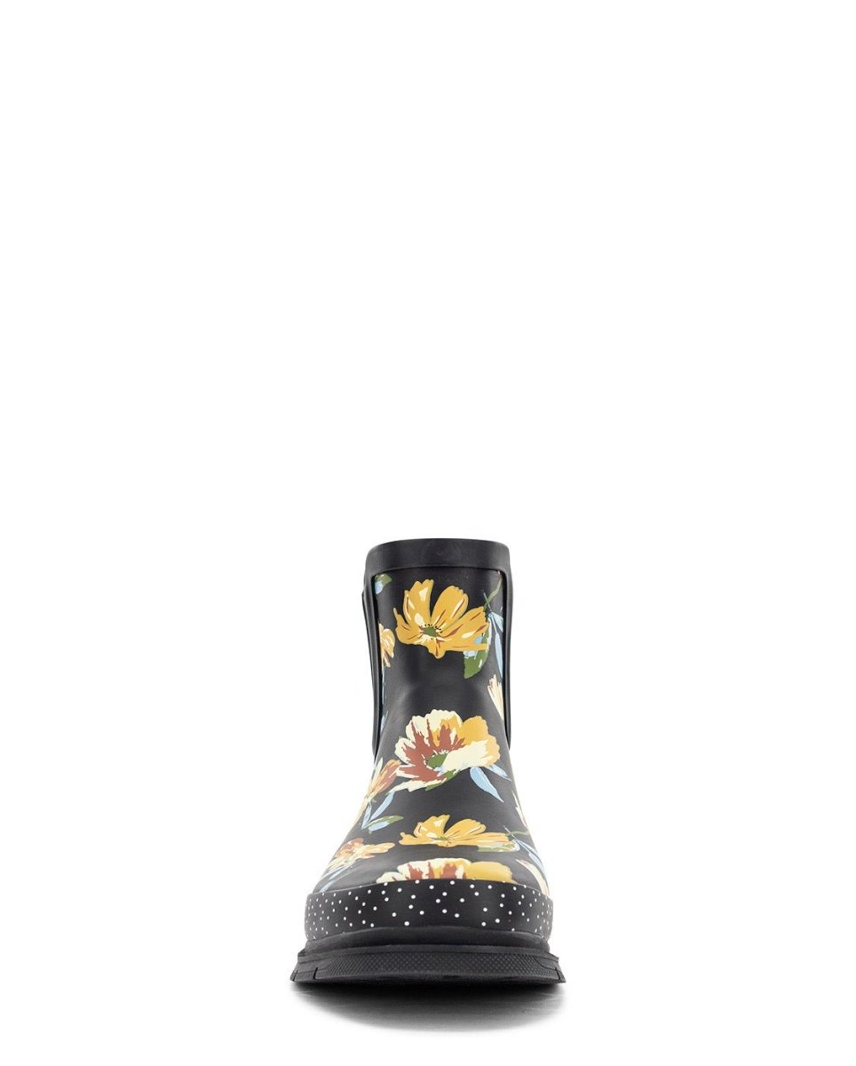 WeStern Chief Floral Chelsea Rain Boot Women’s Black Rubber Rain Boots by Western Chief Women's – Don't Panic Shoes
