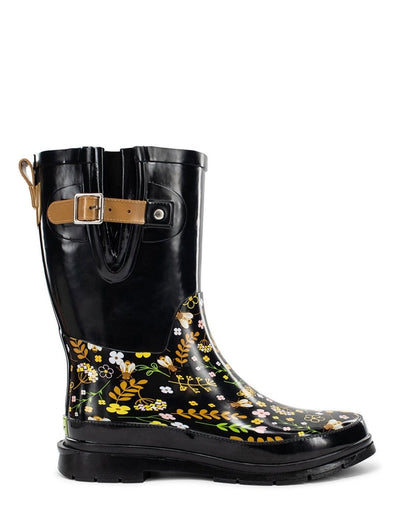 WeStern Chief Sweet Bees Mid Rain Boot Women’s Black Rubber Rain Boots by Western Chief Women's Sale – Don't Panic Shoes