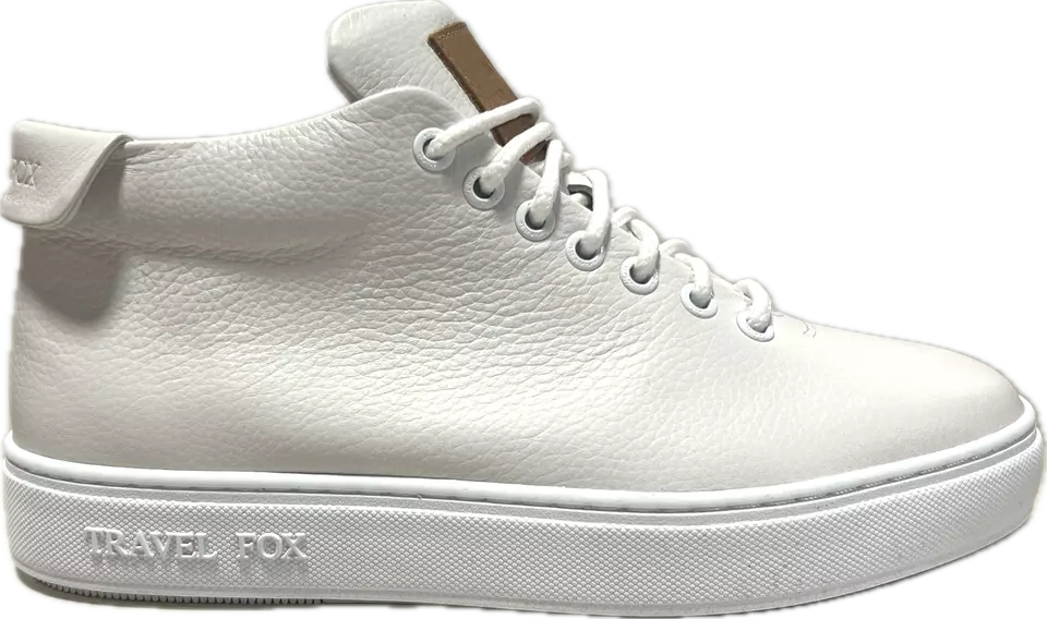 Travel Fox Mid Top 30th Anniversary Men's White Nappa Leather Sneakers 915612-107