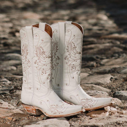 White Rhinestone Cowgirl Boots (Wedding Cowgirl Boots) Cowgirl Boots by Soto Boots – Don't Panic Shoes