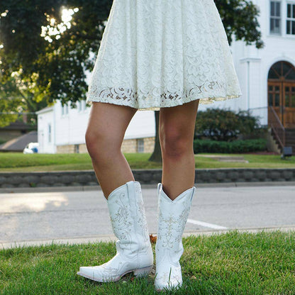 White Rhinestone Cowgirl Boots (Wedding Cowgirl Boots) Cowgirl Boots by Soto Boots – Don't Panic Shoes