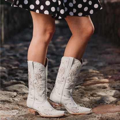 White Rhinestone Cowgirl Boots (Wedding Cowgirl Boots) Cowgirl Boots by Soto Boots – Don't Panic Shoes