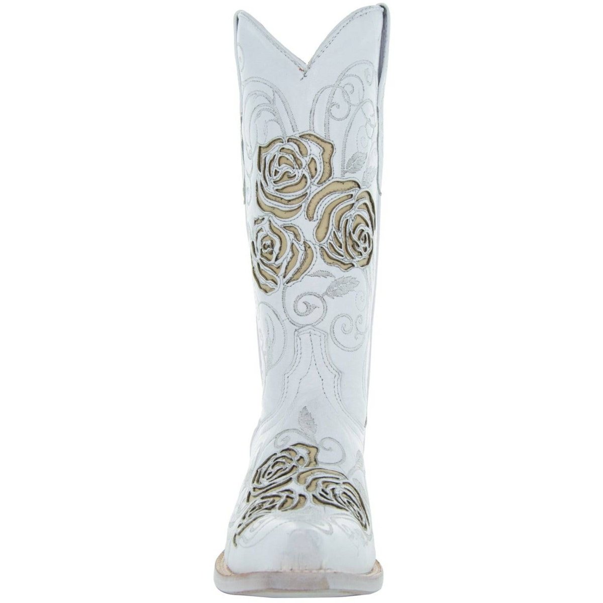 White Rose Inlayed Women's Cowgirl Boots (M50032) Cowgirl Boots by Soto Boots – Don't Panic Shoes