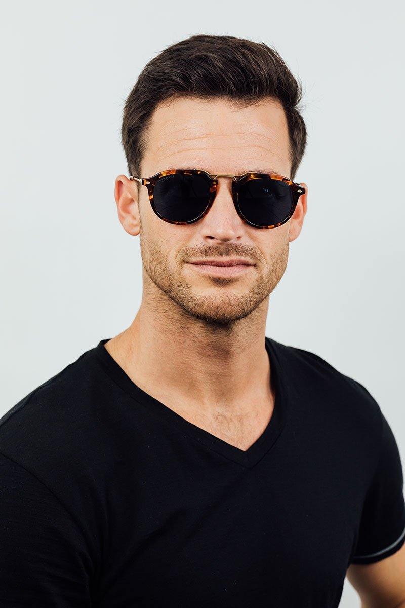 Wilkes Sunglasses Acetate Tortoise Dark Blue Polarized Sunglasses by Out East Eyewear – Don't Panic Shoes