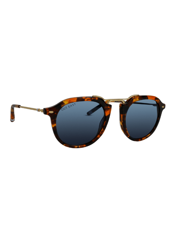 Wilkes Sunglasses Acetate Tortoise Dark Blue Polarized Sunglasses by Out East Eyewear – Don't Panic Shoes
