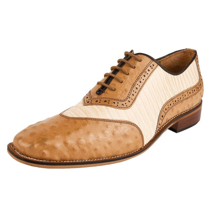 William Genuine Leather Two Tonned Lizard/Ostrich Print Oxford Shoes Shoes by Libertyzeno – Don't Panic Shoes