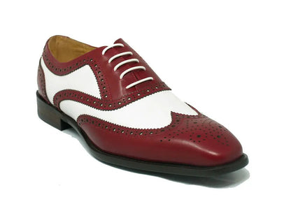Wingtip Oxford Leather Hand Burnished Two Tone Ks509 - 25t Shoes by Carrucci Shoes – Don't Panic Shoes