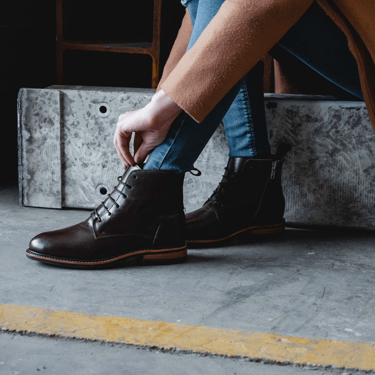 Women Steel Toe Boot Elise Brown Lace - up by Proxon Premium Workwear – Don't Panic Shoes