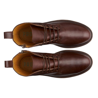 Women Steel Toe Boot Elise Brown Lace - up by Proxon Premium Workwear – Don't Panic Shoes