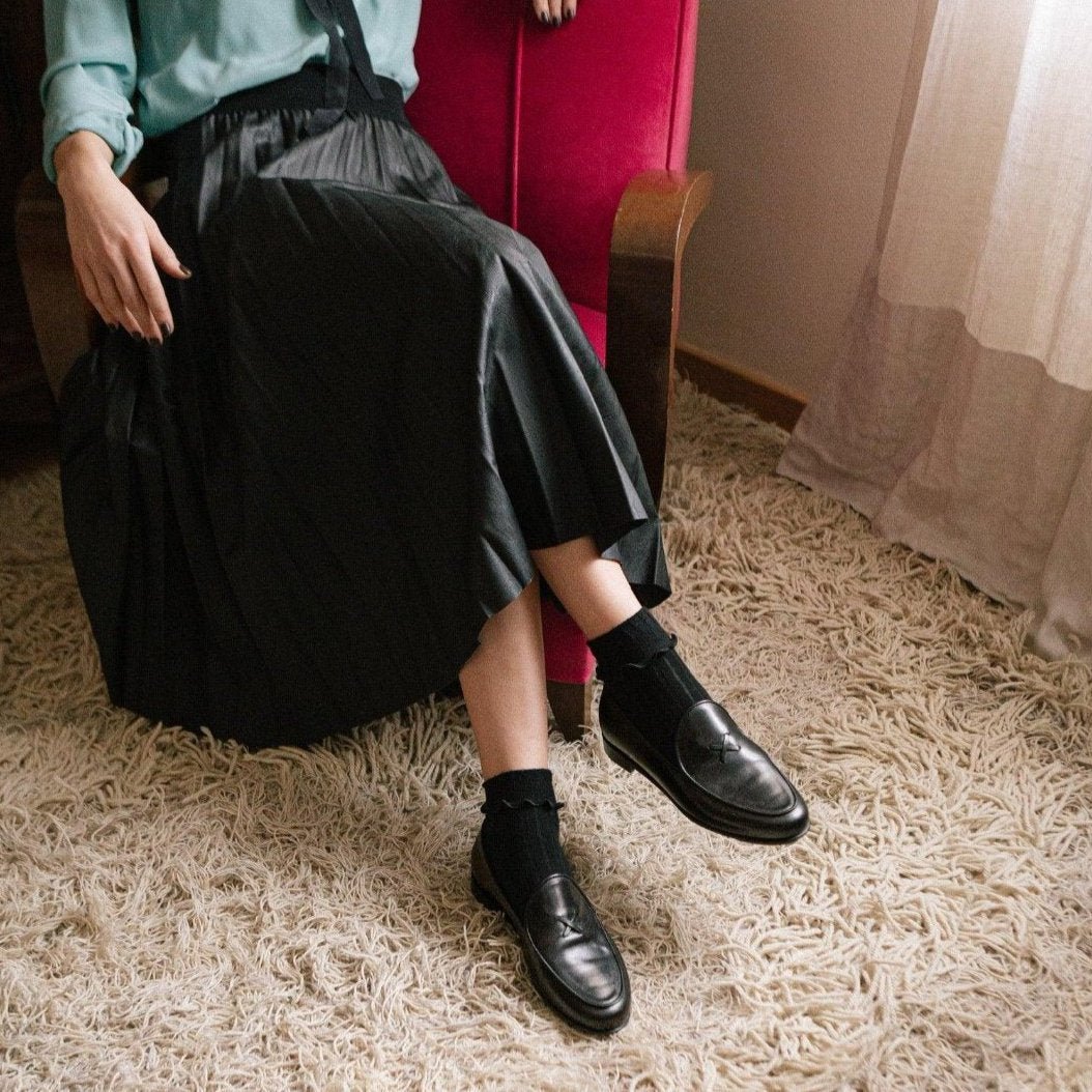 Women's Black Leather Milano Loafer Women's Footwear by Del Toro Shoes – Don't Panic Shoes