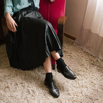 Women's Black Leather Milano Loafer Women's Footwear by Del Toro Shoes – Don't Panic Shoes