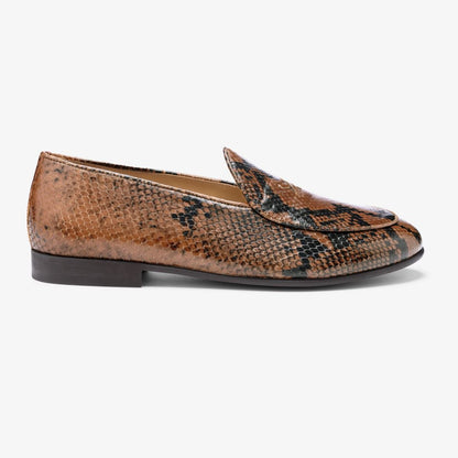 Women's Brown Snakeskin Milano Loafer Women's Footwear by Del Toro Shoes – Don't Panic Shoes