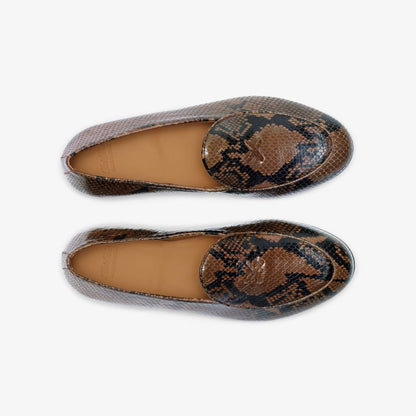 Women's Brown Snakeskin Milano Loafer Women's Footwear by Del Toro Shoes – Don't Panic Shoes