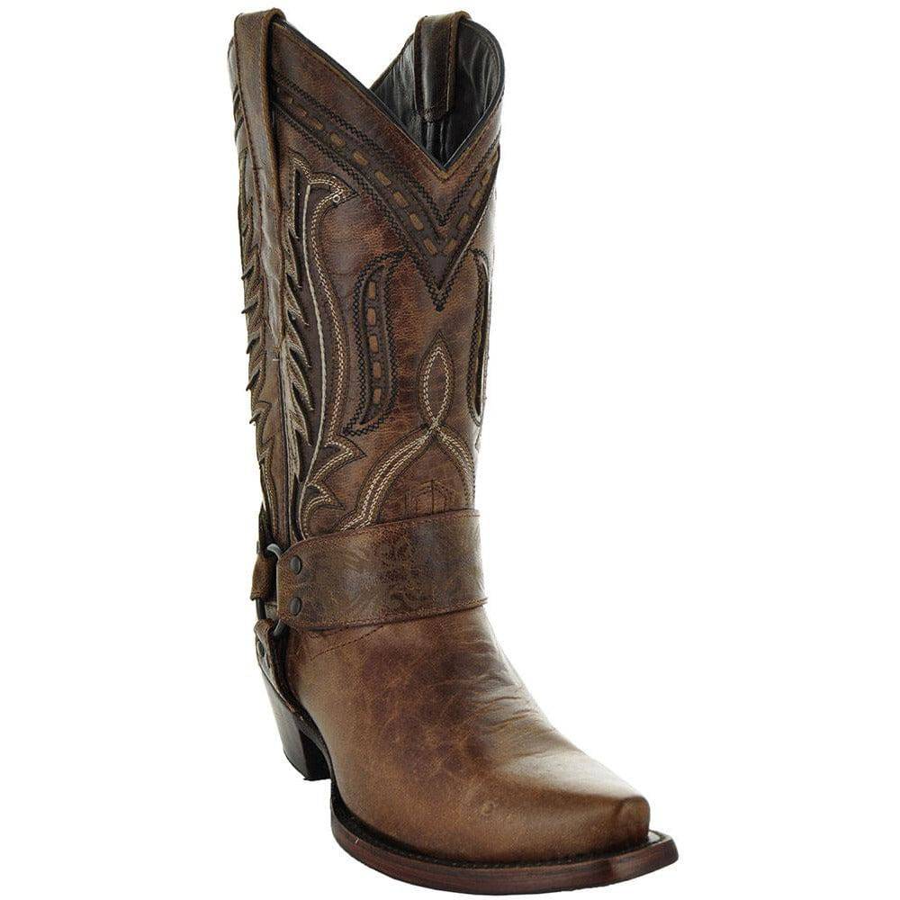 Women's Harness Boots | Brown Leather Harness Boots (M50039) Cowgirl Boots by Soto Boots – Don't Panic Shoes