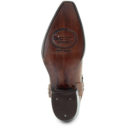 Women's Harness Boots | Brown Leather Harness Boots (M50039) Cowgirl Boots by Soto Boots – Don't Panic Shoes