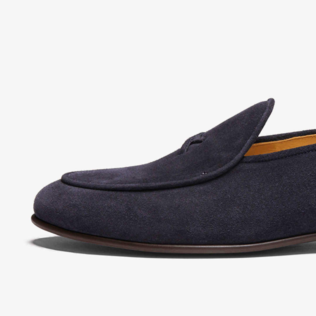 Women's Navy Suede Milano Loafer Women's Footwear by Del Toro Shoes – Don't Panic Shoes