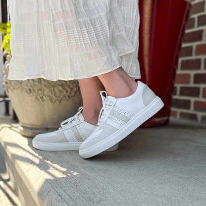Women's Norma - Ivory Gray Women's Sneakers by Mocalmo – Don't Panic Shoes