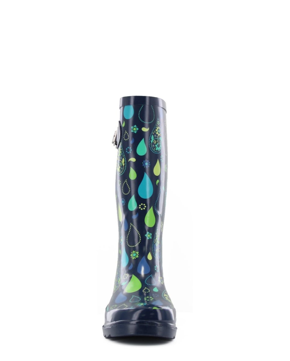 Women's Pouring Paisley Tall Rain Boot - Navy Rain Boots by Western Chief Women's – Don't Panic Shoes