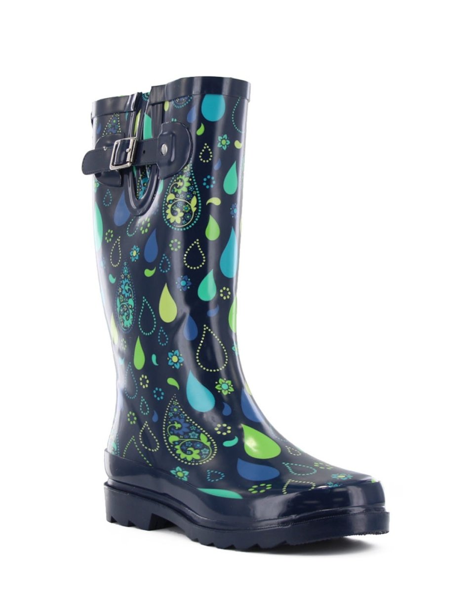 Women's Pouring Paisley Tall Rain Boot - Navy Rain Boots by Western Chief Women's – Don't Panic Shoes