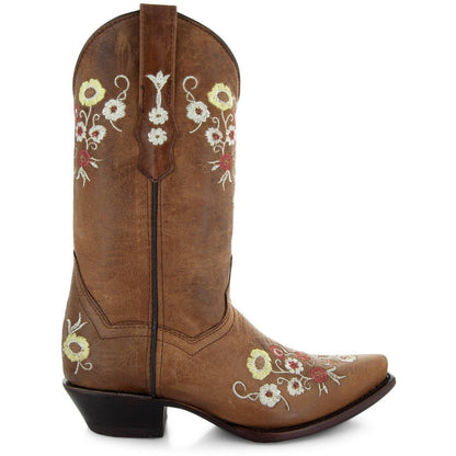 Women's Snipped Toe Western Boots | Floral Showstopper Cowgirl Boots (M50044) Cowboy Boots by Soto Boots – Don't Panic Shoes