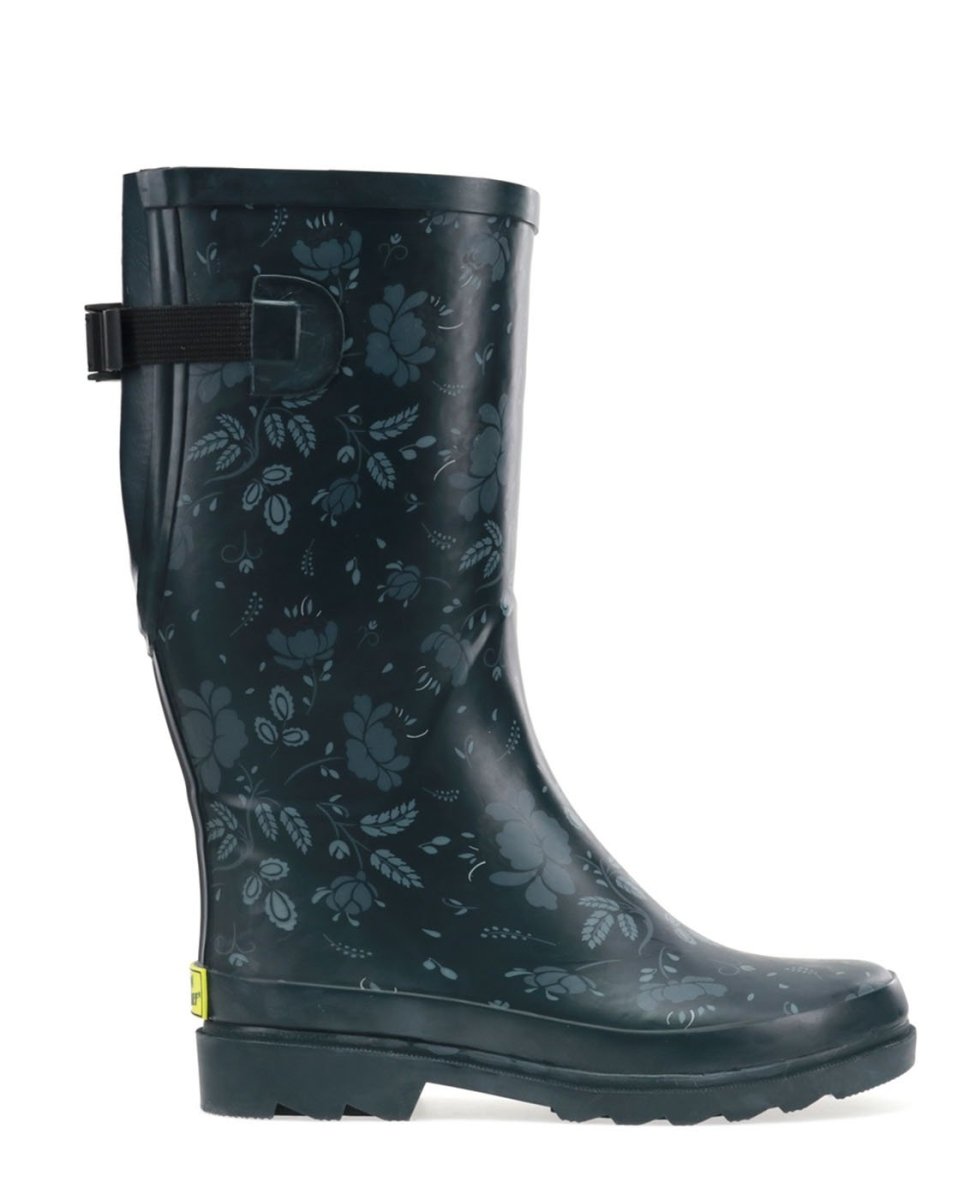 Women’S Tall Floral Wide Calf Slate Rubber Rain Boot Rain Boots by Western Chief Women's – Don't Panic Shoes