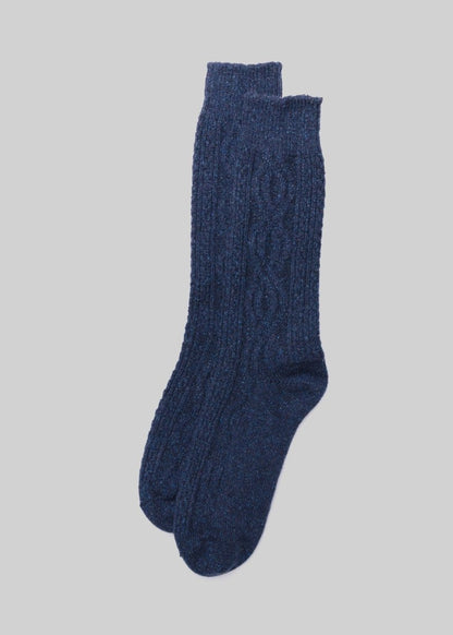 Wool Silk Cable Knit Boot Sock Warm Winter Comfort Socks by American Trench – Don't Panic Shoes
