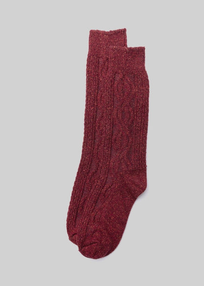 Wool Silk Cable Knit Boot Sock Warm Winter Comfort Socks by American Trench – Don't Panic Shoes