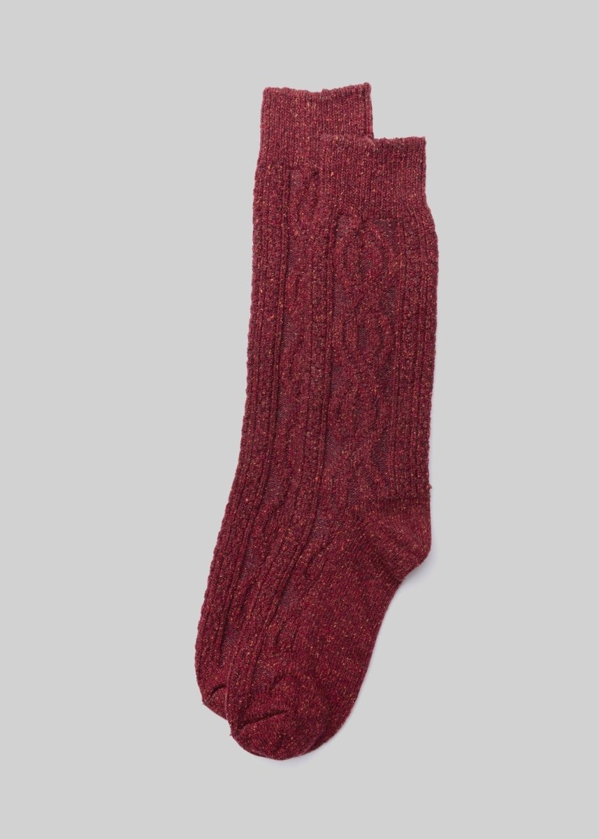 Wool Silk Cable Knit Boot Sock Warm Winter Comfort Socks by American Trench – Don't Panic Shoes