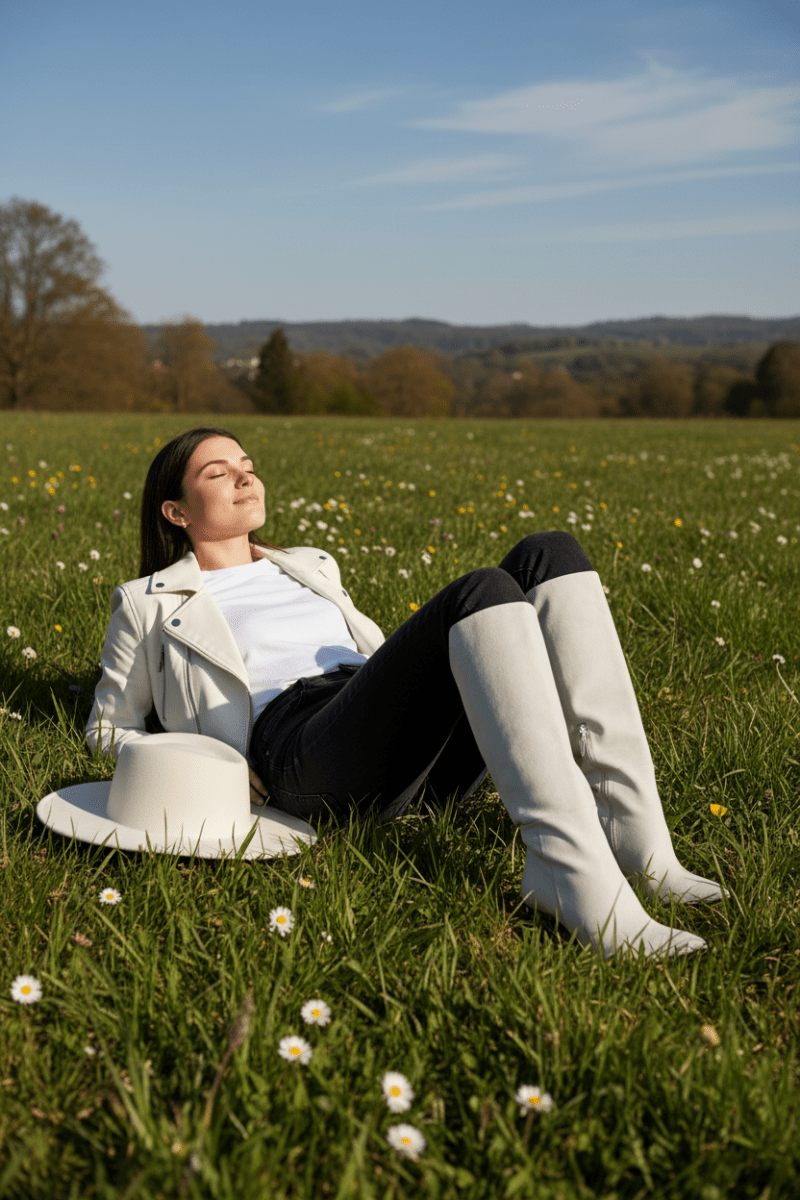 Yara Suede Stiletto Knee High Boot Almond Toe 4 Inch Boots by Beautiisoles – Don't Panic Shoes