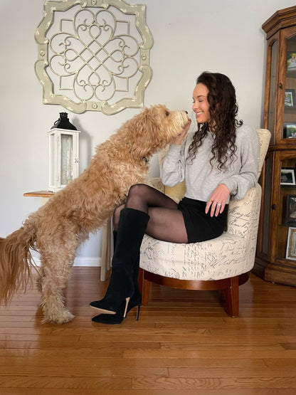 Yara Women’S Suede Knee High Stiletto Boot Leather Sole Boots by Beautiisoles – Don't Panic Shoes