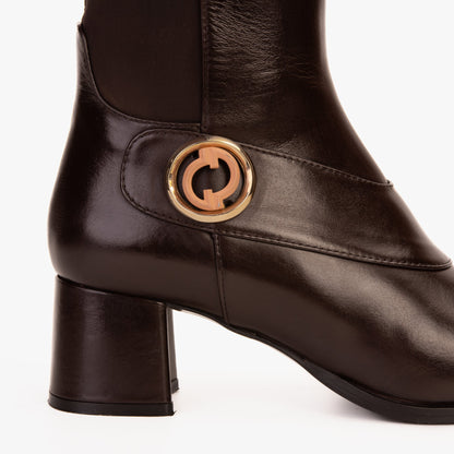 The Windsor Brown Leather Knee High Boot
