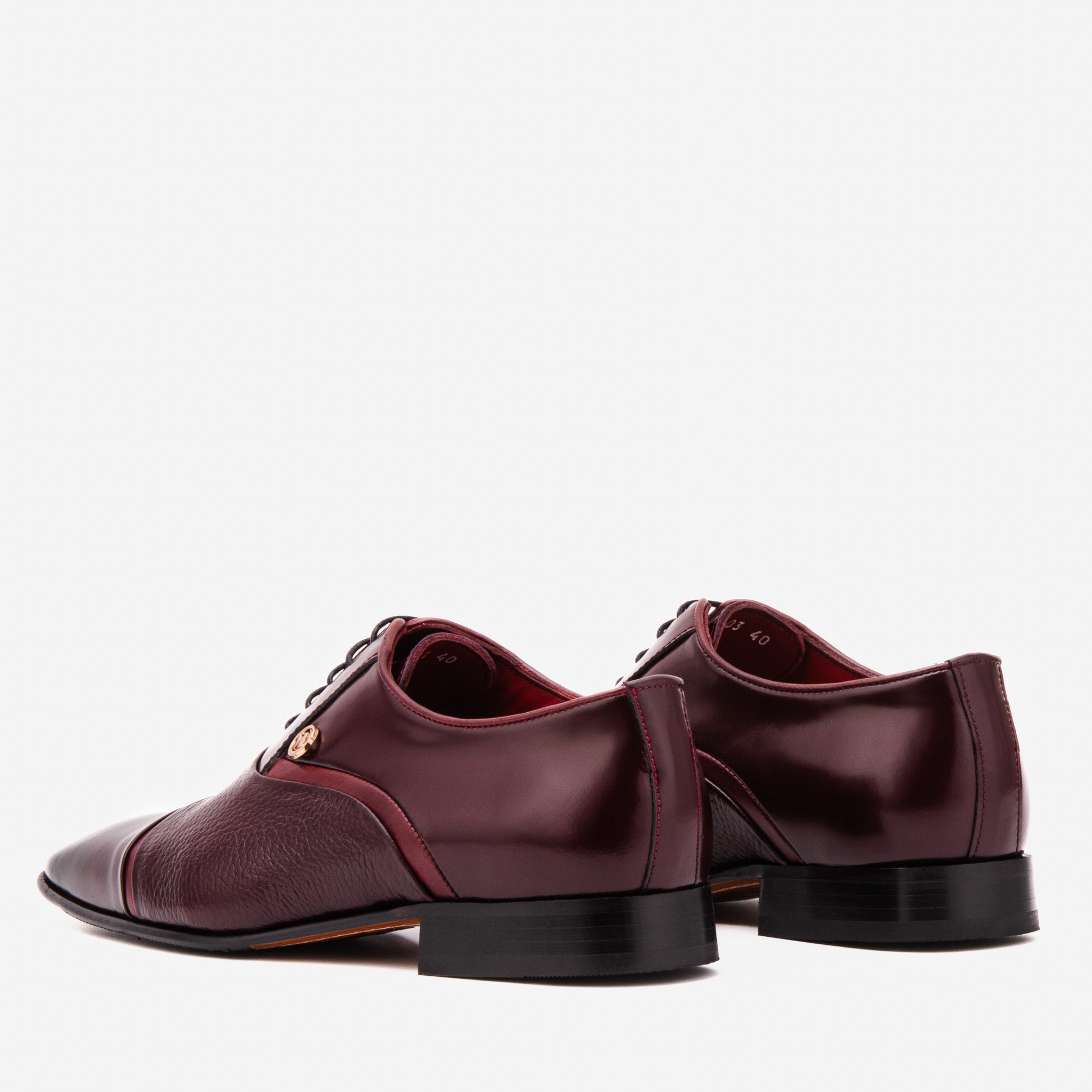 The Rockwell Handmade Burgundy Leather Cap Toe Oxford Men Shoe