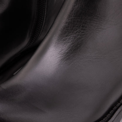 The Valeria Pearl Heel Knee-High Women Black Leather Boot