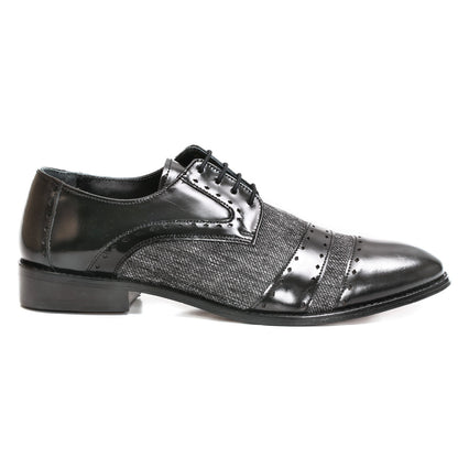 Yuma Leather Textile Derby Style Dress Shoes Shoes by Libertyzeno – Don't Panic Shoes