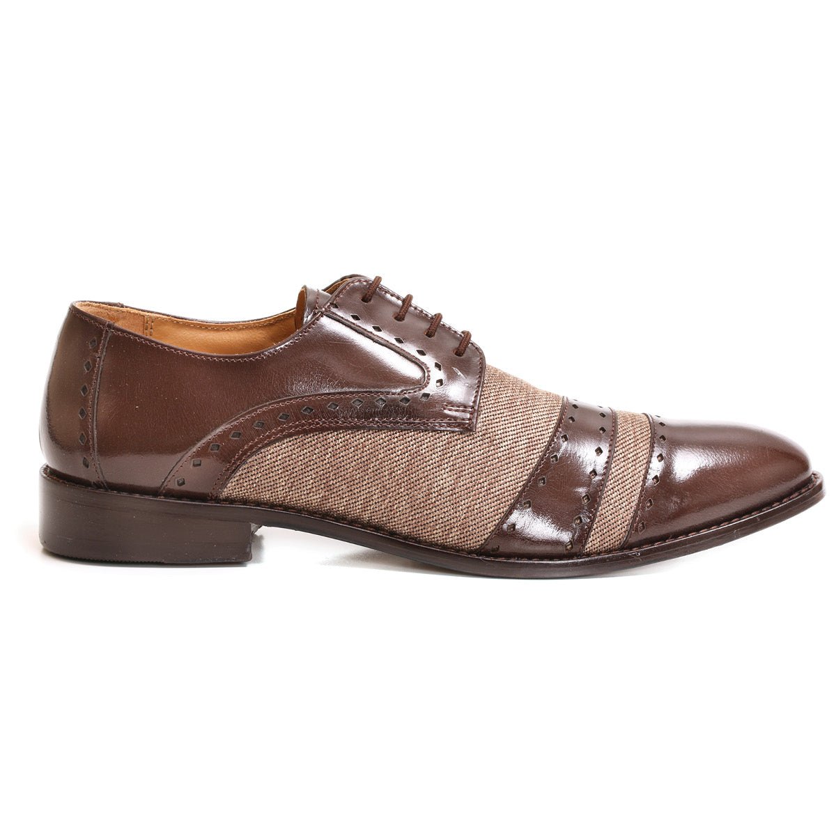 Yuma Leather Textile Derby Style Dress Shoes Shoes by Libertyzeno – Don't Panic Shoes